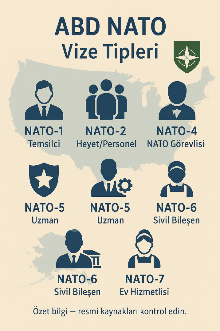 NATO Vizesi (Türkiye) 2025: NATO-1’den NATO-7’ye Tüm Tipler, COS/AOS, B1/B2→F-1→Green Card ve B1/B2→E-2 Stratejileri