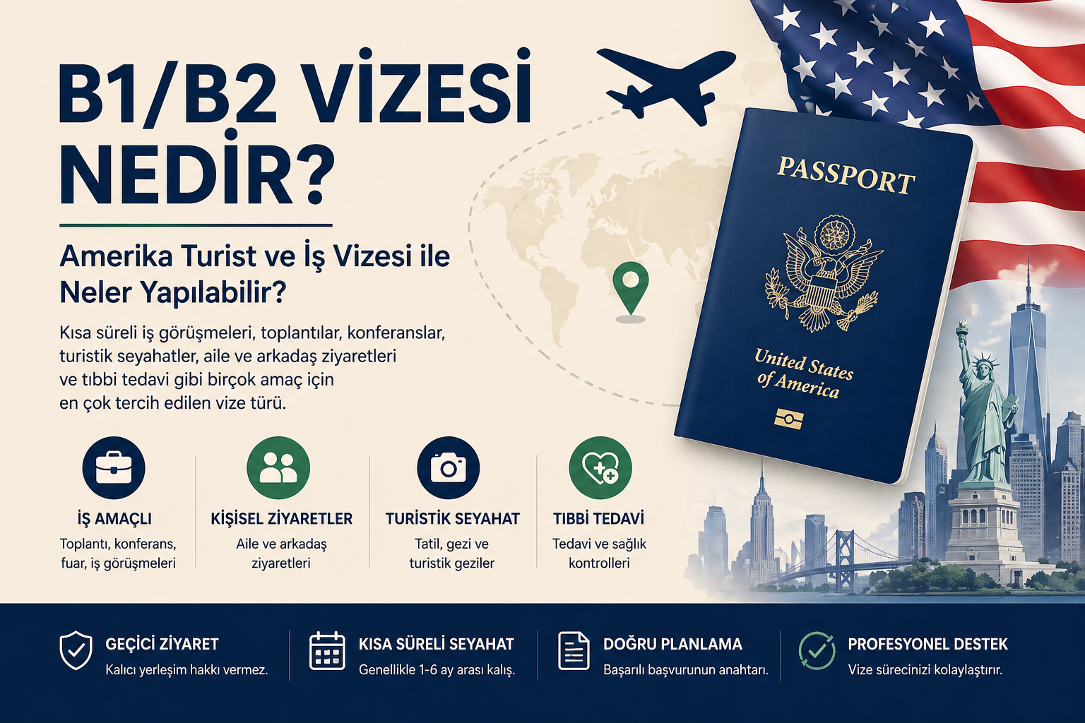 B1/B2 Vizesi Nedir? Amerika Turist ve İş Vizesi ile Neler Yapılabilir?
