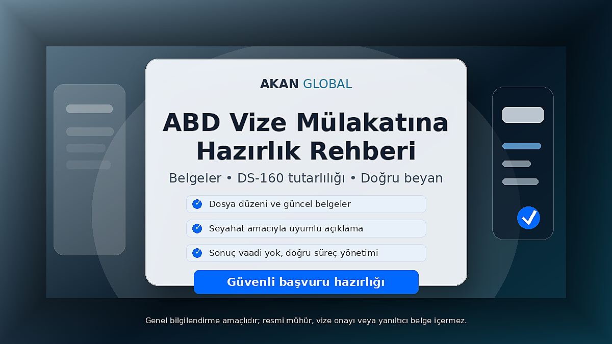 ABD Vize Mülakatına Hazırlık: Belgeler, DS-160 Tutarlılığı ve Doğru Beyan Rehberi